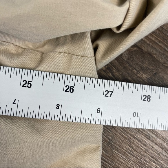 Avenue Jacket Women 26 Beige Full Zip Mock Neck Drawstring Waist Pockets Button - Picture 7 of 9